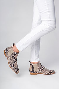 Flat ankle boots WHITE Viper Natural by Homers Shoes View 2