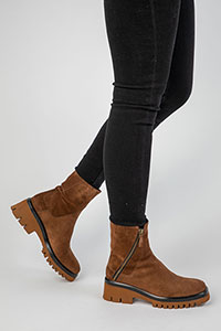 Flat ankle boots KRISTEN Crosta Chesnut by Homers Shoes View 2
