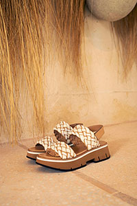 Wedges DUYBA Tubular Lino-Latte by Homers Shoes View 1