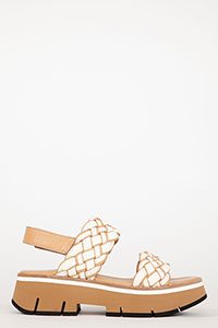 Wedges DUYBA Tubular Lino-Latte by Homers Shoes View 2