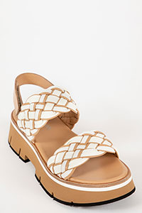 Wedges DUYBA Tubular Lino-Latte by Homers Shoes View 2