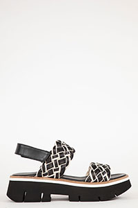 Wedges DUYBA Tubular Ivory-Black by Homers Shoes View 2