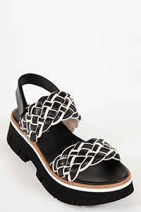 Wedges DUYBA Tubular Ivory-Black by Homers Shoes View 2