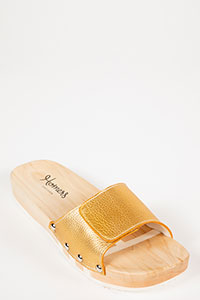 Flat sandals 355 BufalinoMetal Gold by Homers Shoes View 2