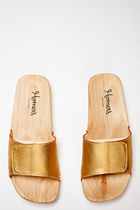 Flat sandals 355 BufalinoMetal Gold by Homers Shoes View 2