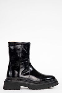 Flat ankle boots SIENA SuperLuxe Black-Fur by Homers Shoes View 2
