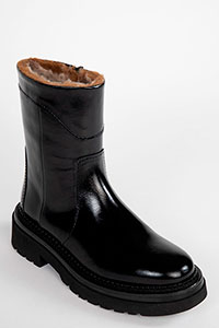 Flat ankle boots SIENA SuperLuxe Black-Fur by Homers Shoes View 2