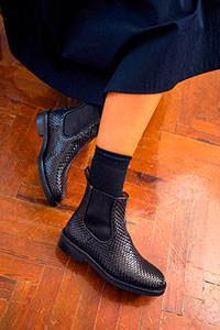 Flat ankle boots LILIBETH Dama Black by Homers Shoes View 1