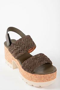 Wedges VENICE Trenza Suede Muschio by Homers Shoes View 2
