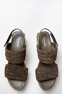 Wedges VENICE Trenza Suede Muschio by Homers Shoes View 2
