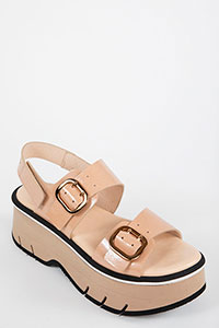 Wedges LUCIA ReverseVernice DarkBeige by Homers Shoes View 2