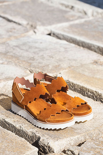Flat sandals ELBA Crosta Tangerine by Homers Shoes Main View
