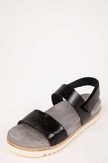 Flat sandals BIO Poncho Negro by Homers Shoes Main View