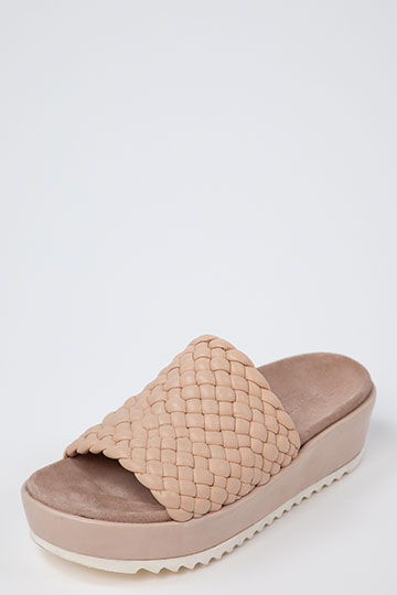 Flat sandals MENORCA Trenza Beige by Homers Shoes Main View