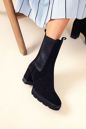 Heeled ankle boots SHARON Crosta Negro by Homers Shoes Main View