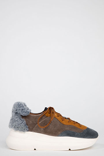 Sneakers KTRINA Crosta Charcoal-Whisky by Homers Shoes Main View
