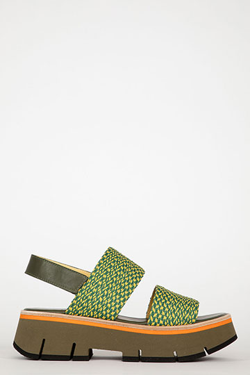 Wedges DUYBA Cordela Green-Yellow  by Homers Shoes Main View