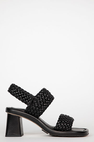 Heeled sandals PINA Trenza Black by Homers Shoes Main View