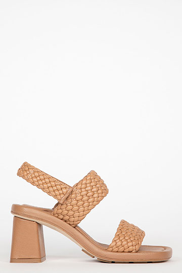 21039 PINA Trenza Miel Heeled sandals By Homers
