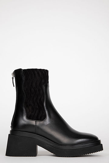 Heeled ankle boots PLANET Sierra Black-Crosta Black by Homers Shoes Main View