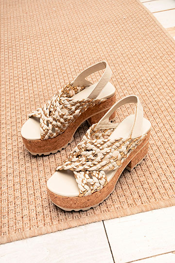 20641 VENICE Trenza Metal Nude-Torin Wedges By Homers
