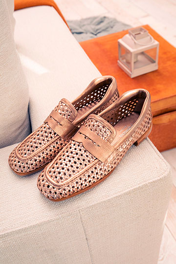 21818 LENA-M Rejilla Bronze Flats By Homers