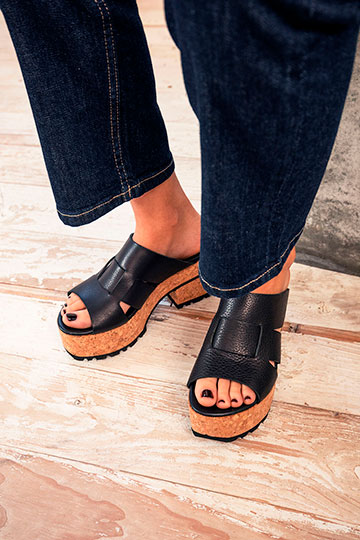 21808 VENICE Volanato Nero Wedges By Homers