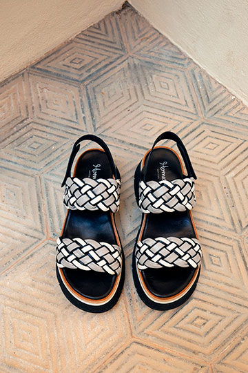 20640 DUYBA Tubular Black-Grey-Latte Wedges By Homers
