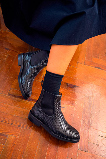 21935 LILIBETH Dama Black Flat ankle boots By Homers