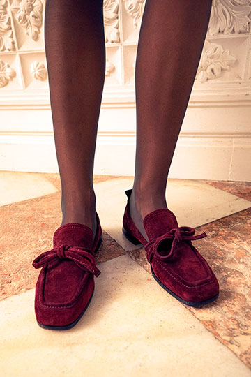 21957 LENA Crosta Velvet Flats By Homers