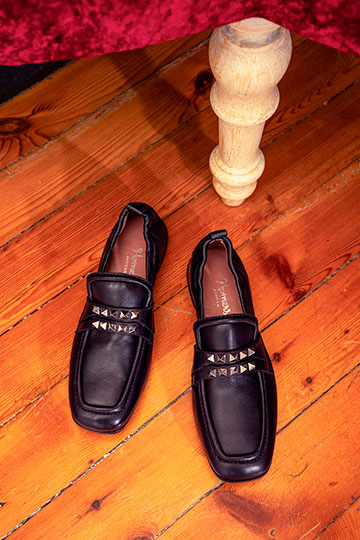 21963 LENA Supreme Black Flats By Homers