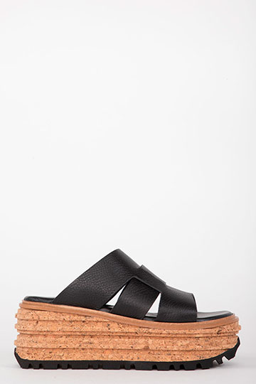 Wedges LINES Volanato Nero by Homers Shoes Main View