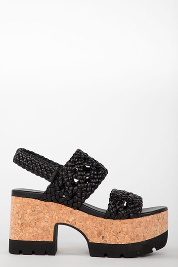 21318 VENICE Trenza Black Wedges By Homers