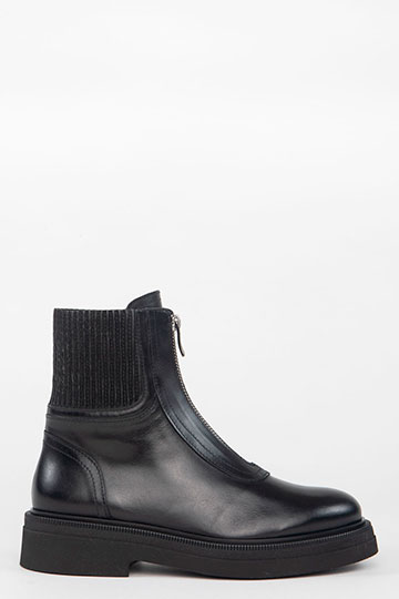 Flat ankle boots SIENA Foulard Black by Homers Shoes Main View